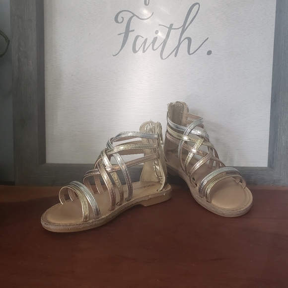 Tucker + Tate Other - Tucker + Tate Metallic Gold/Silver Strappy Sandals Size 8M